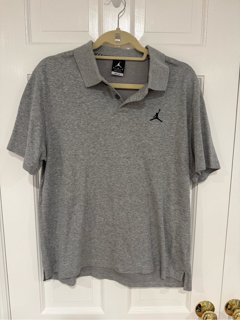 Air Jordan men’s grey heather polo shirt with jumpman logo